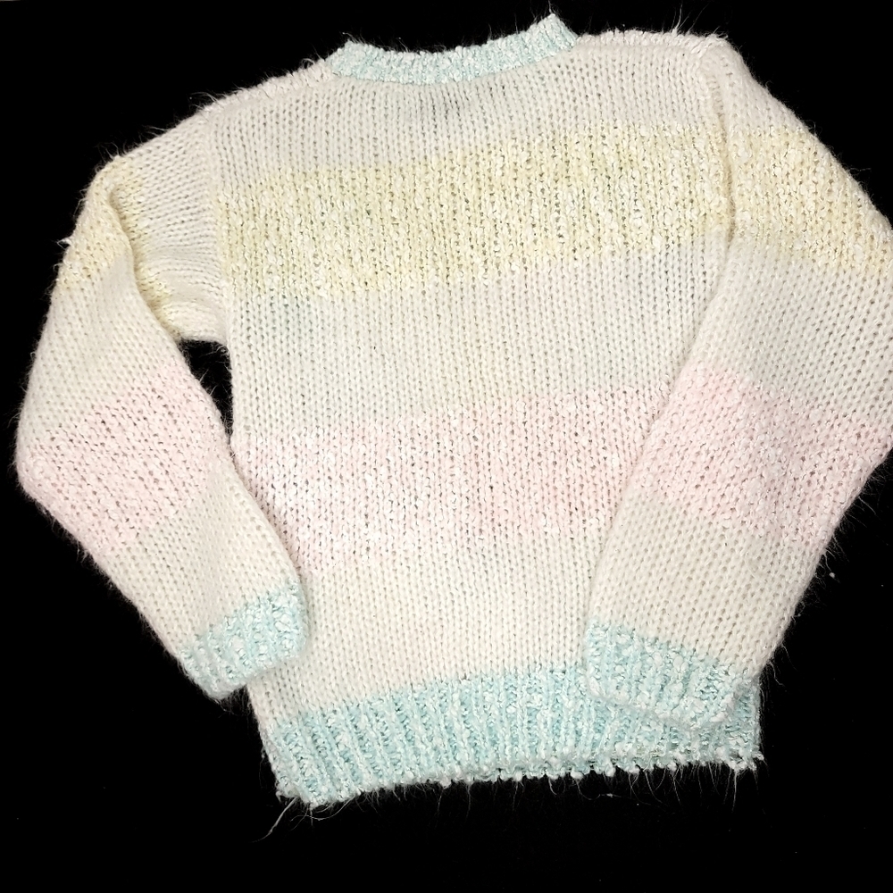 Hand Knit Grant Park Women's Small Acrylic Pastel Triangular Pattern RN# 67720 - Picture 11 of 12